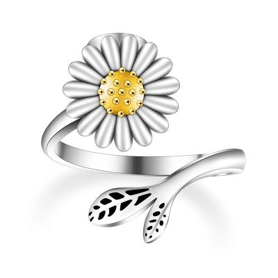 China High Polished Stainless Steel Sunflower Ash Urn Cremation Jewelry Ring for sale