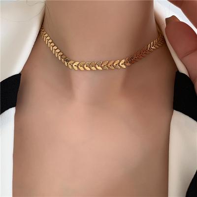 China High Polished And Non Tarnish Sexy Adjustable Stainless Steel 18K Gold Plated Chain Women Choker Necklace Non Tarnish Jewelry for sale