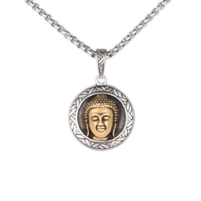 China Wholesale Punk Style Stainless Steel Religious Mens Buddha Necklace for sale