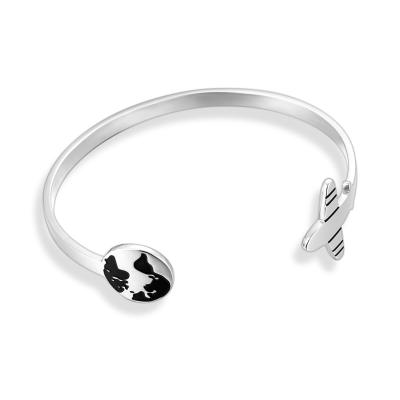 China Latest Design High Polished Stainless Steel Cuff Bangle Wholesale Airplane Bracelet for sale