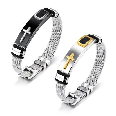 China Factory Direct FASHIONABLE Stainless Steel Men's Cross Bracelet for sale