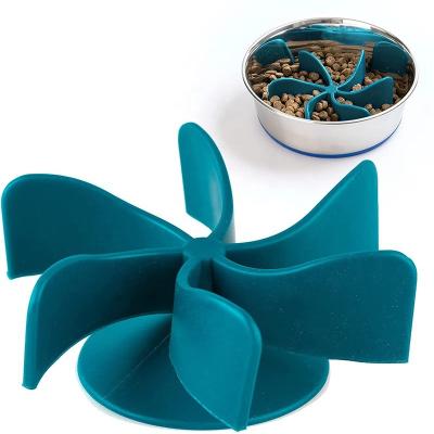 China Non-automatic Pet Dish To Stop Bloat Blue Interactive Spiral Feeder Dog Slow Bowl for sale