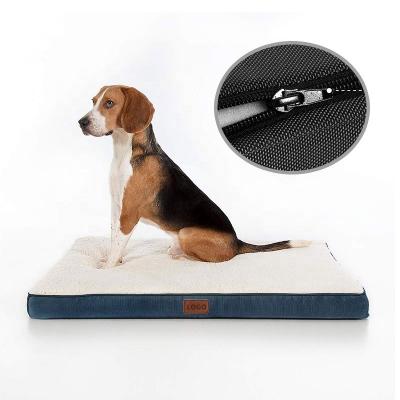 China Comfortable Portable Heating Gray Dog Pet Mat Memory Foam Bed With Custom Private Label for sale