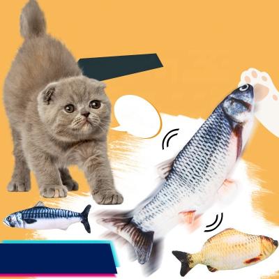 China New Design Best Pet Toy Viable Player Fish Realistic Collapsing Plush Fish Interactive Funny Toy For Pet Electric Moving Fish for sale