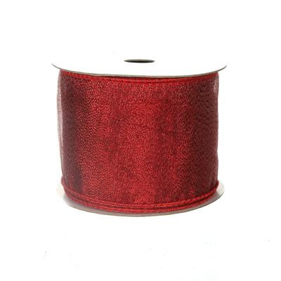 China Factory Wholesale High Tenacity Organza Christmas Ribbon Customized Diy Gift Wrapping Glitter Ribbon for sale