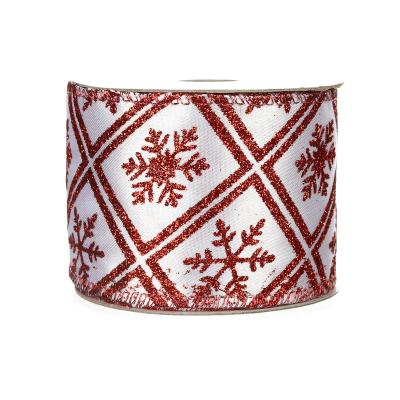 China Wholesale Viable Christmas Gift Ribbon Wrapping Red Christmas Ribbon Yarn Ribbon For Crafts Decoration for sale