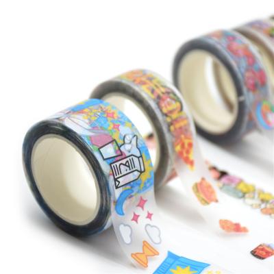 China Craft Trim Waterproof Rainbow Color Custom Printed Personalized Trim Clear Covered With Washi Tape for sale