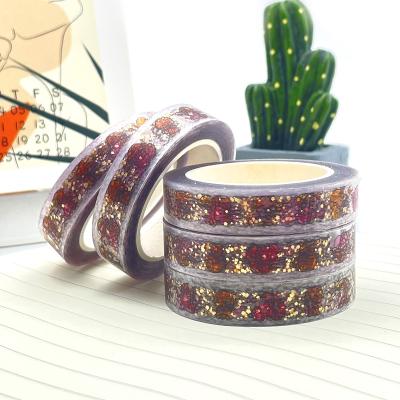 China Office Waterproof Stationery Custom Designed Washi Tape Gold Foil Clear Tarpaulin Indian Washi Tape for sale