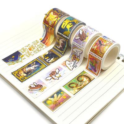 China Inexpensive Custom Printed Paper Packaging Waterproof Mesh Custom Washi Tape Stamp Rolls for sale