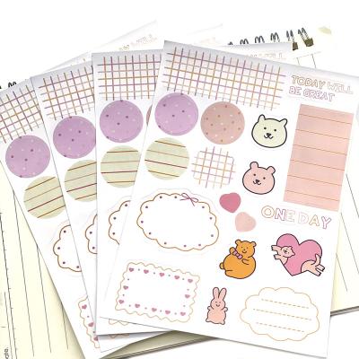 China Waterproof Custom Self Adhesive Kiss Cut Logo Vinyl Sticker Scrapbook Decoration Planner Calendar for sale