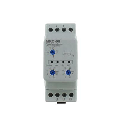 China Hot Sale MKC-06 Epoxy AC 380V Three Type Protector 3 Phase Failure Sequence Protection Relay Din Rail Relay for sale