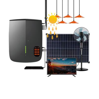 China Home Off Grid Solar Panel TV System Led Light Bulbs Portable Solar Kit With Battery For Africa for sale