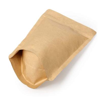 China Custom Printed Biodegradable Food Logo Flat Bottom Zipper Kraft Paper Coffee Tea Package Bag With Valve for sale