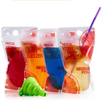 China Moisture Proof 250ml 500ml Stand Up Reusable Energy Drink Juice Plastic Bag Pouch With Spout for sale