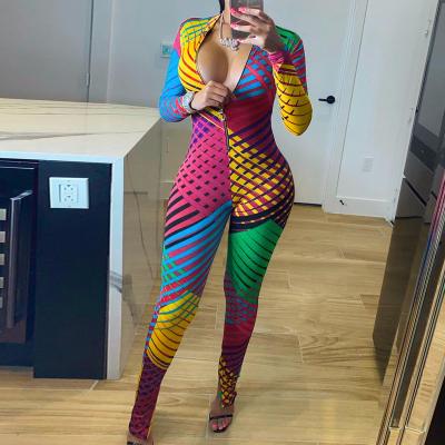 China QUICK DRY color stripe polyester fashion lekdrakt guarantee quality two piece pants set full body overalls for women for sale