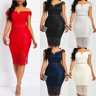 China Wholesale Women's Clothing Summer Viable Hollow Out Floral Lace Female Bodycon Evening Date Women Midi Sleeveless Plus Size Dress for sale