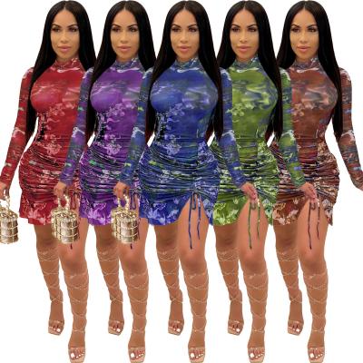 China 2021 fashion polyester hot sale daily rok dress anti-static female bodycon dresses club pleated skirt set dress for sale