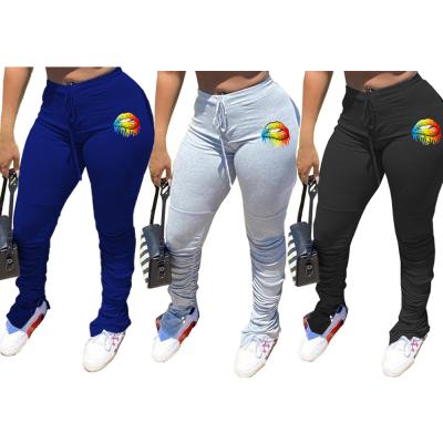 China new type hot sale spodnie fashion polyester long gym sweat sports casual Anti-wrinkle women pant suit women for sale