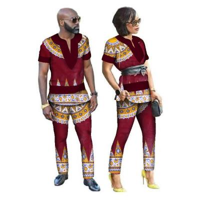 China Custom wholesale fashion soft custom made dashiki shirts pant set comfortable high quality african for sale