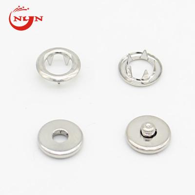 China New Design Dry Cleaning Ring Style Brass Metal Open Nickel Fork Snap Button For Clothes for sale