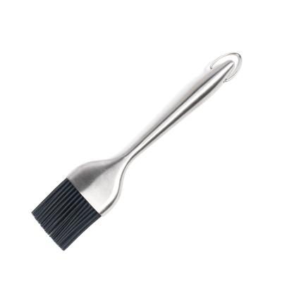 China Viable Hot Selling Amazon Stainless Steel Long Handle Silicone Cooking Barbecue Grill Brush Pastry Oil Brush for sale