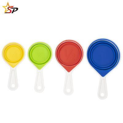 China Customized Viable Space Saving Silicone 4 Pcs Collapsible Dispenser Set Viable for sale