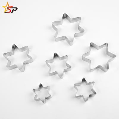 China 6 Viable Stainless Steel Cutte Biscuit Cutter Cookie Pieces With Star Shape for sale