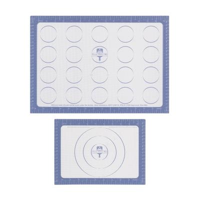 China Factory Wholesale Viable Heat Resistance Silicone Non-Stick Baking Mat 2 Set Pastry Baking Mat for sale