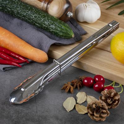 China Kitchen Grill and BBQ Tongs Silicone Stainless Steel Food Viable Locking Tongs for sale