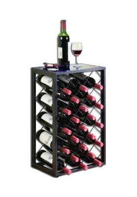 China Unique Vertical Type 32 Bottle Floor Wine Rack With Glass Table Top for sale