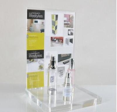 China OEM retail counter POS clear acrylic display stand for cosmetic for sale