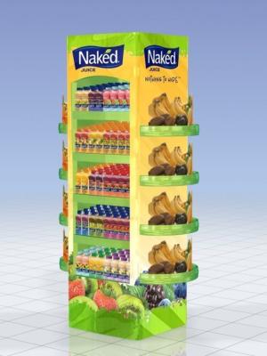 China 5 Layer Retail POS wooden display stand For Supermarket Beverage for sale