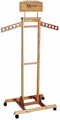 China Shop Practical Wood Hanging Display Rack / Clothes Display Rack for sale