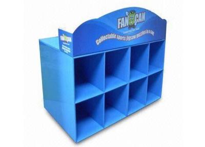 China Recyclable Blue Cardboard Counter Display Stands For Promotions , Uv Coating for sale