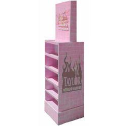 China Pink Corrugated Display Stands Retail Products Stands With Customized for sale