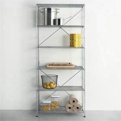 China Durable 6 - Shelf Metal Display Shelf For Pharmacy / Grocery , Metal Shelving Racks for sale