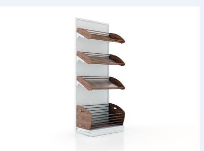 China Customized Wood MDF Display Stands / Adjustment Display Shelf For Food Display for sale