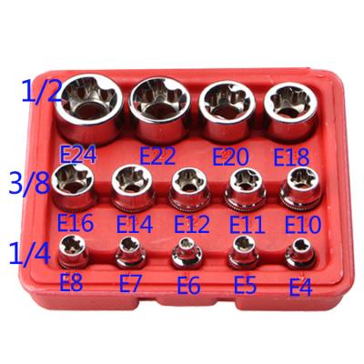 China Hot Selling New PC 14 Repair Car External E-Torx Socket Set Professional Wrench Socket Tool Kit for sale