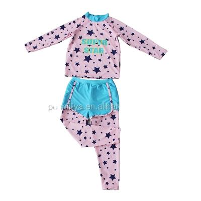 China Poonliliya Custom Anti-UV Korean Wholesale Styles 3 Pcs Beautiful Cute Bikini Kids Swimwear Children With Cheap Low MOQ Price for sale