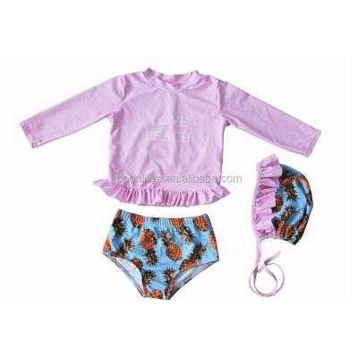 China Lovely Cute Poonliliya 2018 Fruit Anti-UV Printing Cute Kids Swimwear With Cheap Low MOQ Price for sale