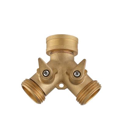 China Brass Connection 2 Way Faucet Garden Hose Splitter for sale