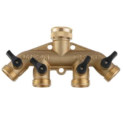 China Brass Connection 4 Way Garden Hose Splitter for sale