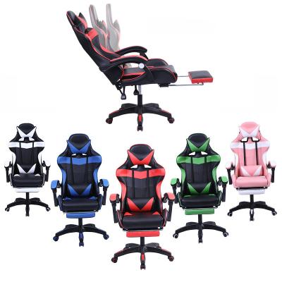 China Free Sample(Size)Adjustable PC Desk Packing Extended Leather Silla Gamer Dropshipping Computer Led Gaming Chair With Footstool for sale