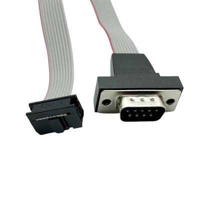 China DB9 Chassis Flat Cable To Dupont 2.0 Large COM 9 PIN Male For Chassis 30CM for sale