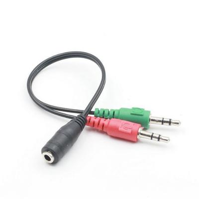 China Car 3.5mm Y Splitter 2 Male Jack to 1 Female Earphone Mic Audio Adapter Cable for PC PS4 Gaming Headset for sale