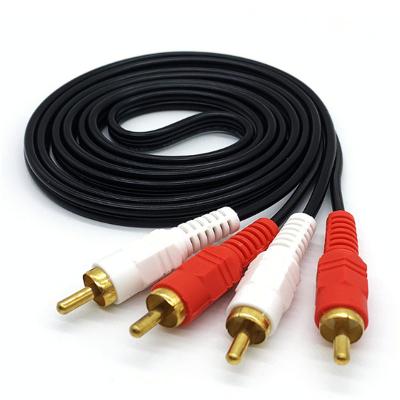 China High Quality Car Audio Dual Wire Extension Cable AV 2RCA Stereo Male to 2 RCA Male Audio Cable for sale