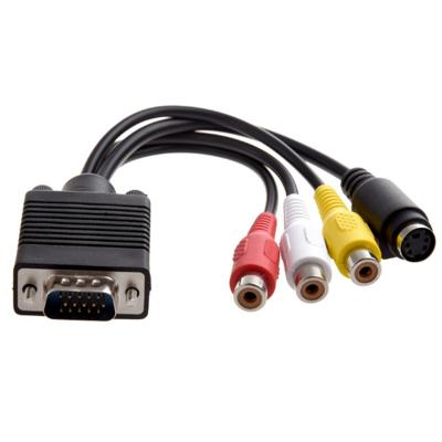 China Computer TV VGA to TV PC Computer AV Adapter Cable Converter S-Video 3 RCA VGA to 3 RCA for sale