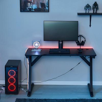 China (Other) New Arrival Adjustable Modern RGB Gaming Desk 135Cm Computer Desk With 7 Color Led Light Strips for sale