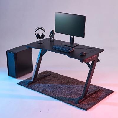 China Factory Wholesale Gaming Desk Table (Other) Adjustable Z Shape Drop Shipping RGB Gaming Desk for sale