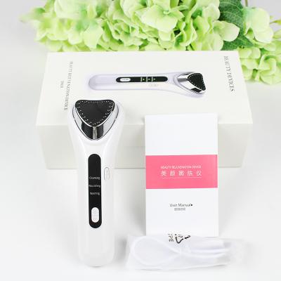 China Anti-Puffiness Lift Tension Skin Face Skin Care Vibration Massage Home Ion Skin Rejuvenation Facial Beauty Device for sale